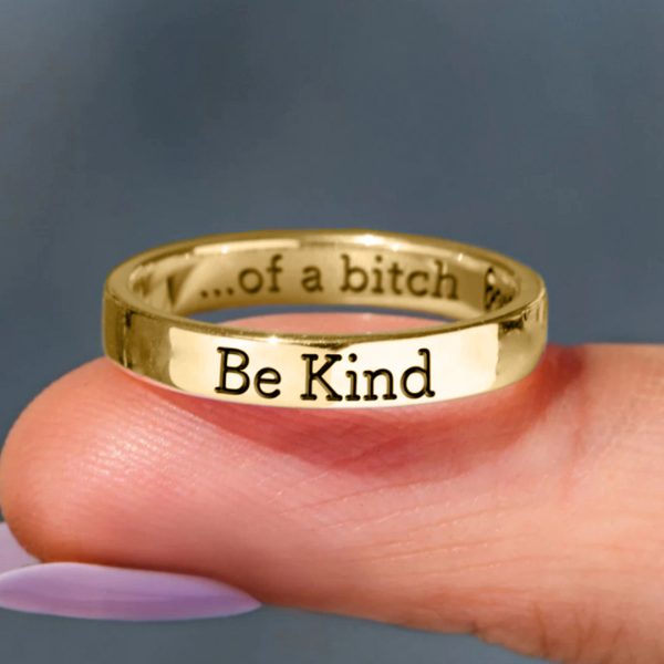 Be Kind Mantra Ring For Discount