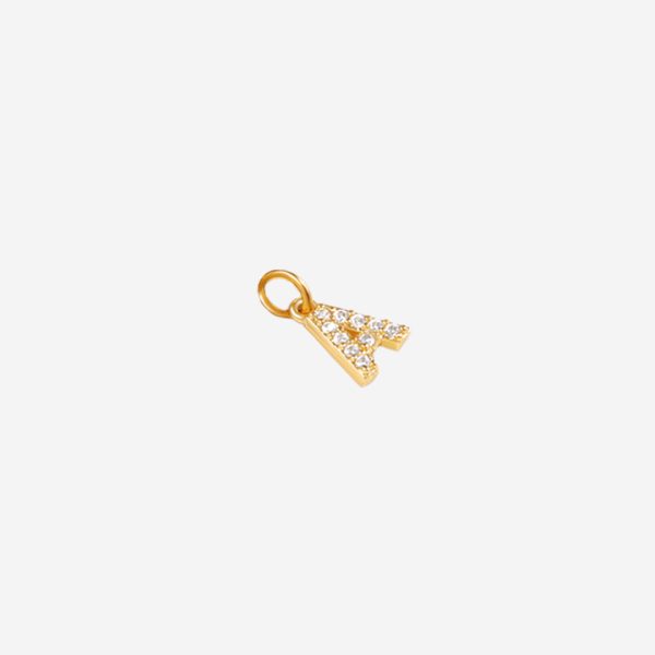 Dainty Pave Initial Charm For Sale