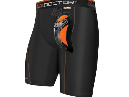 Alasuojat - Shock Doctor Compression shortsit Carbon Flex kupilla - Musta on Sale