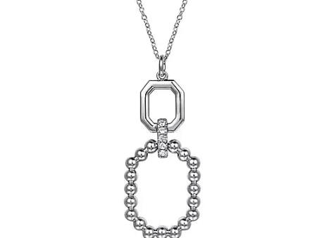 Gabriel Sterling Silver Octagon 0.22Ct White Sapphire Bujukan Drop Pendant Necklace Online Hot Sale