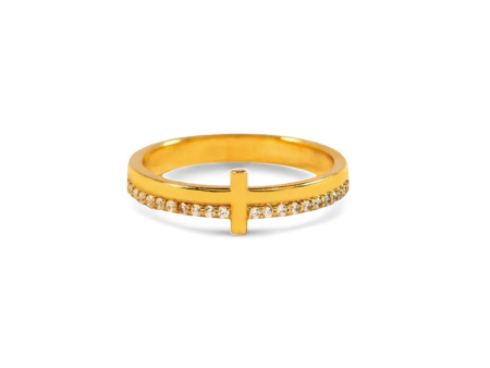 Let God Be In Control Golden Cross Ring For Sale