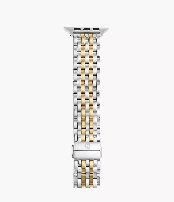 Michele 38 40 41mm and 42 44 45 49mm Two-Tone 18K Gold-Plated Bracelet Band for Apple Watch Online