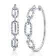 14k Gold 0.45Ct Diamond Hoop Earring, available in White, Rose and Yellow Gold Hot on Sale