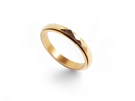 Dainty Hammered Band Spinning Fidget Ring Online Hot Sale