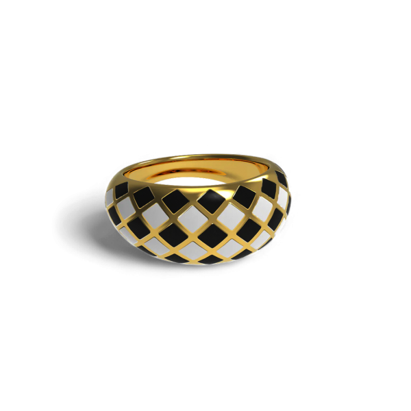 Checkerboard Ring Fashion