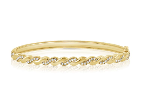 14k Gold 0.43Ct Diamond Bangle Bracelet with 52 Diamonds, available in White, Rose and Yellow Gold Fashion