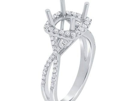 14k White Gold 0.36 Ct Diamond Semi Mount Sale