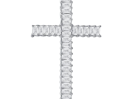 14k Gold 0.40Ct Diamond Baguette Cross, available in White, Rose and Yellow Gold Fashion