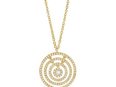 14k 0.60 Ct Diamond Five Circle Necklace, Available in White, Rose and Yellow Gold For Cheap