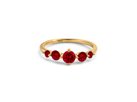 Five Stone Birthstone Statement Ring Online now