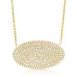 14k Pave Oval Disc Necklace, 0.76 Ct Diamond available in White, Rose and Yellow gold Online Hot Sale