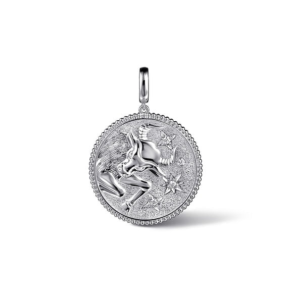 Gabriel Sterling Silver White Sapphire Bujukan Taurus Medallion For Discount