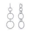 14k Gold 5.30Ct Diamond Six Interlocking Circle Earring, available in White, Rose and Yellow Gold Cheap