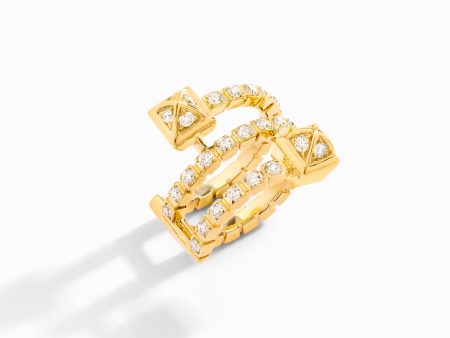 Cleo Lotus Full Diamond Twist Ear Cuff (Single L) For Discount