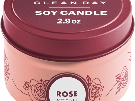 Tin Soy Candle Rose Sale