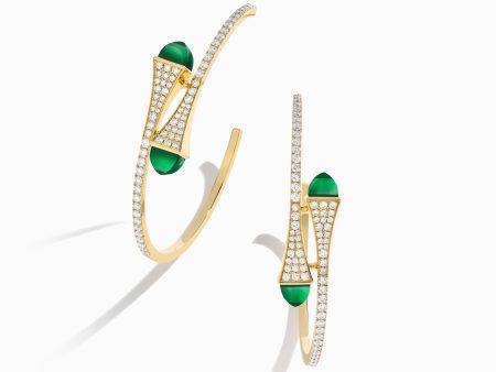 Cleo Diamond Midi Hoop Earrings Supply