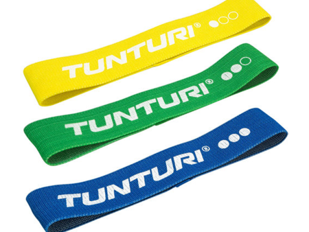 Vastuskuminauha setti - Tunturi - Textile Resistance band set - Eri värejä For Cheap