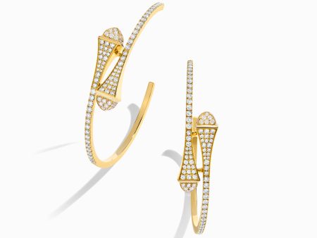 Cleo Full Diamond Midi Hoop Earrings Hot on Sale