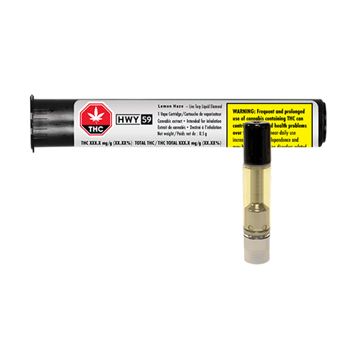 HWY 59 Lemon Haze Live Terp Liquid Diamond 510 Vape Cartridge For Sale