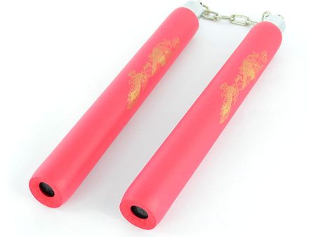 Harjoitusase - Nippon Sport - Nunchaku - Vaahtomuovi kahvat ketjulla - Punainen For Cheap