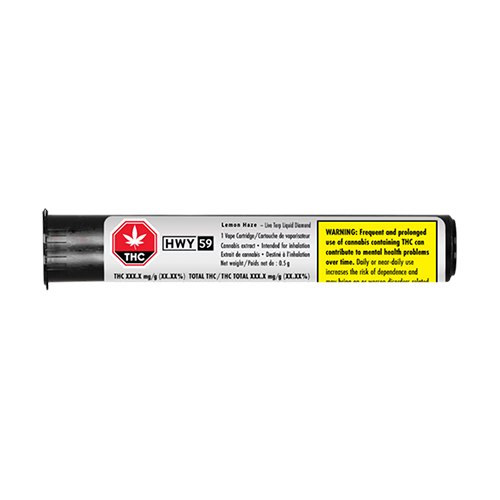 HWY 59 Lemon Haze Live Terp Liquid Diamond 510 Vape Cartridge For Sale