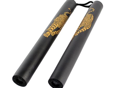 Harjoitusase - Nippon Sport - Nunchaku - Vaahtomuovi kahvat narulla - Musta on Sale