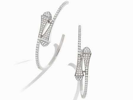 Cleo Full Diamond Midi Hoop Earrings Cheap