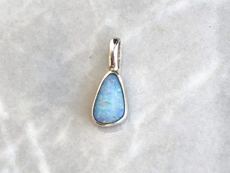 Opal mini hänge slätt silver on Sale