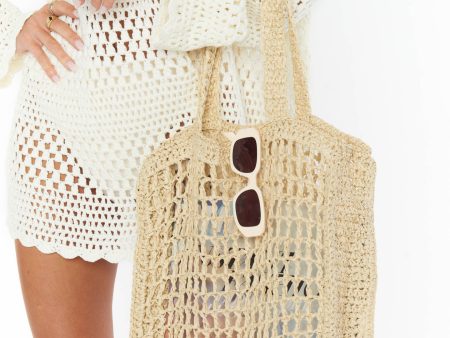 Billini Ella Tote ~ Natural Crochet Hot on Sale