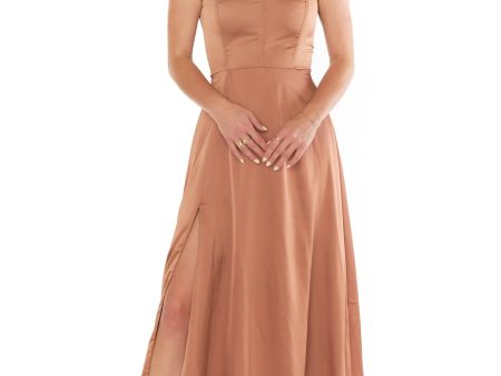 Clarissa Corset Dress ~ Copper Luxe Satin on Sale