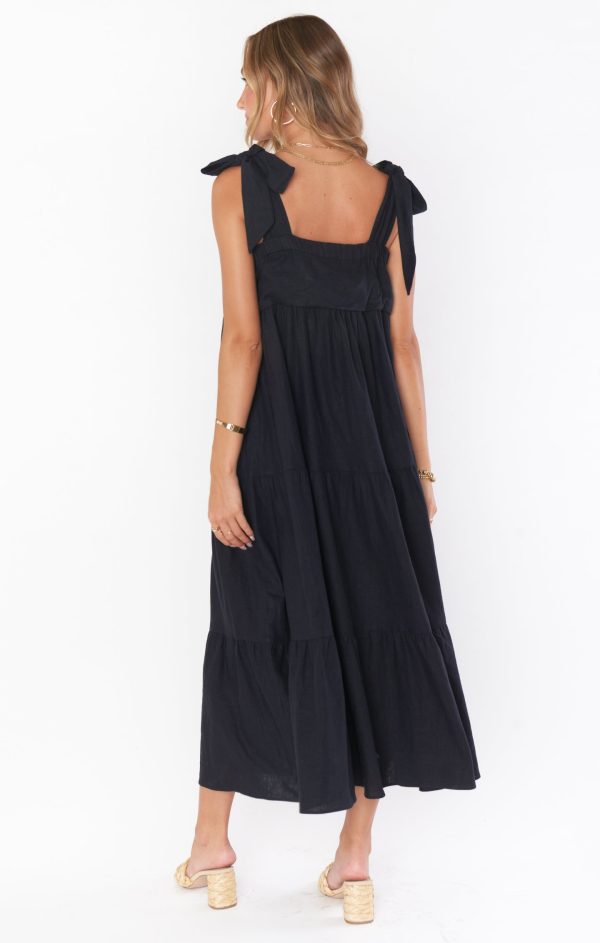 Arabella Maxi Dress ~ Black Linen Online