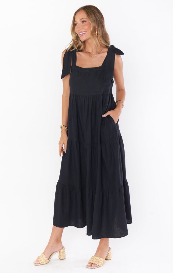 Arabella Maxi Dress ~ Black Linen Online