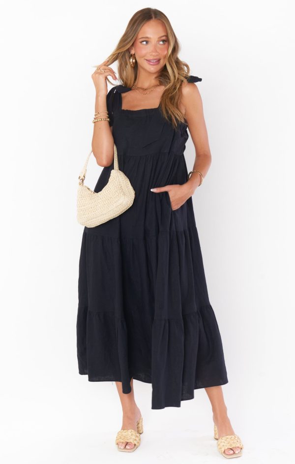 Arabella Maxi Dress ~ Black Linen Online