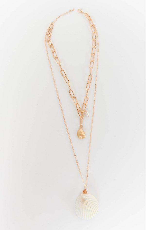 Shell Chain Necklace ~ Gold For Sale